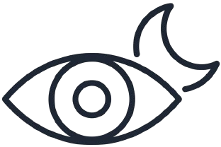 Eye with crescent moon icon