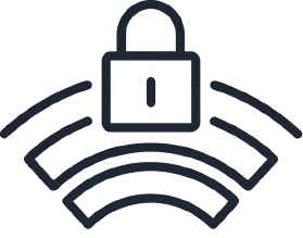 Padlock secure connection outline icon