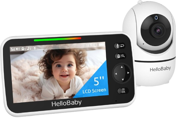 No WiFi Baby Monitor 5" Screen 30-Hour Battery